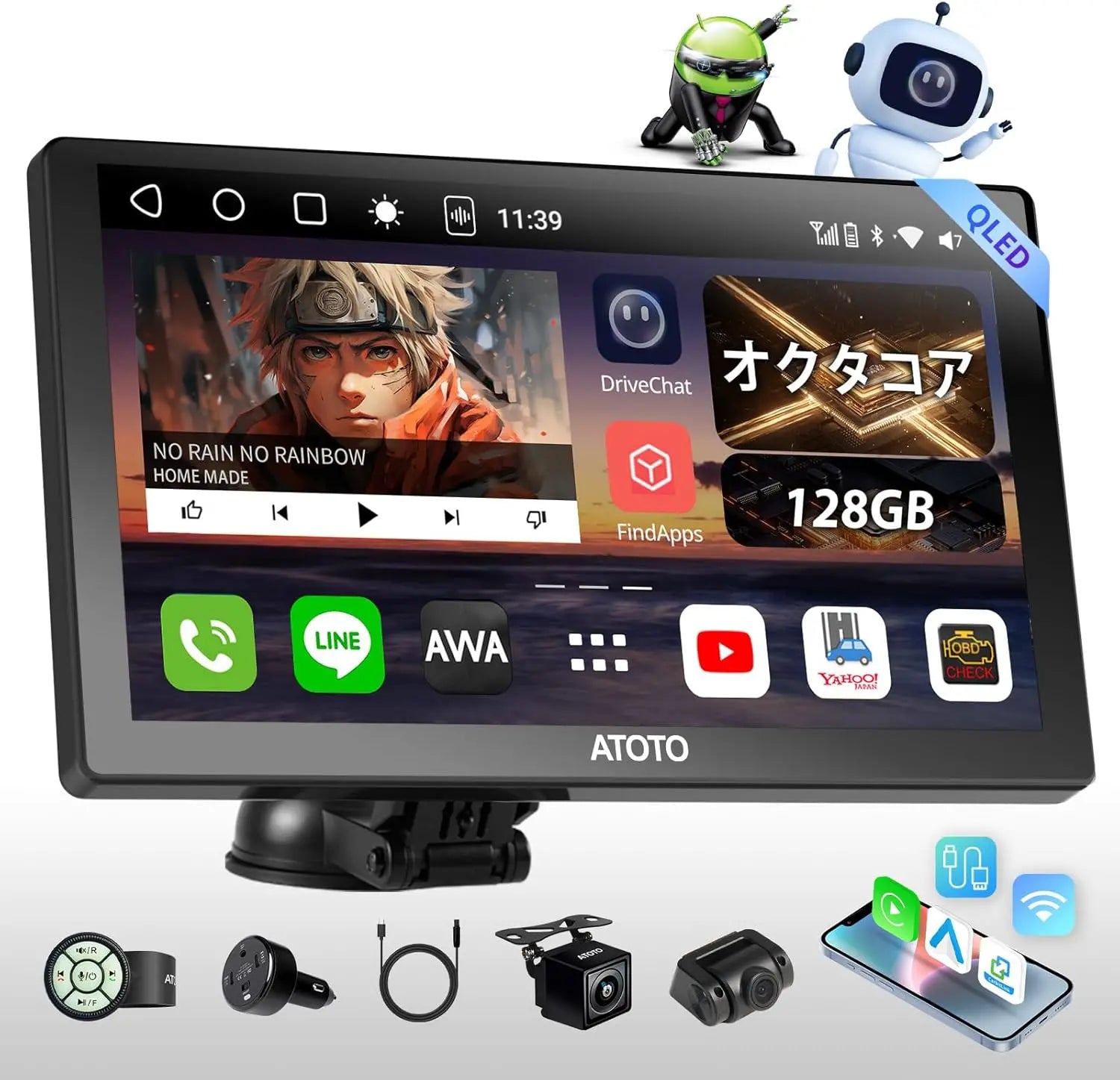 ATOTO P9 9インチポータブルナビ｜前後カメラ付き・ワイヤレスCarPlay