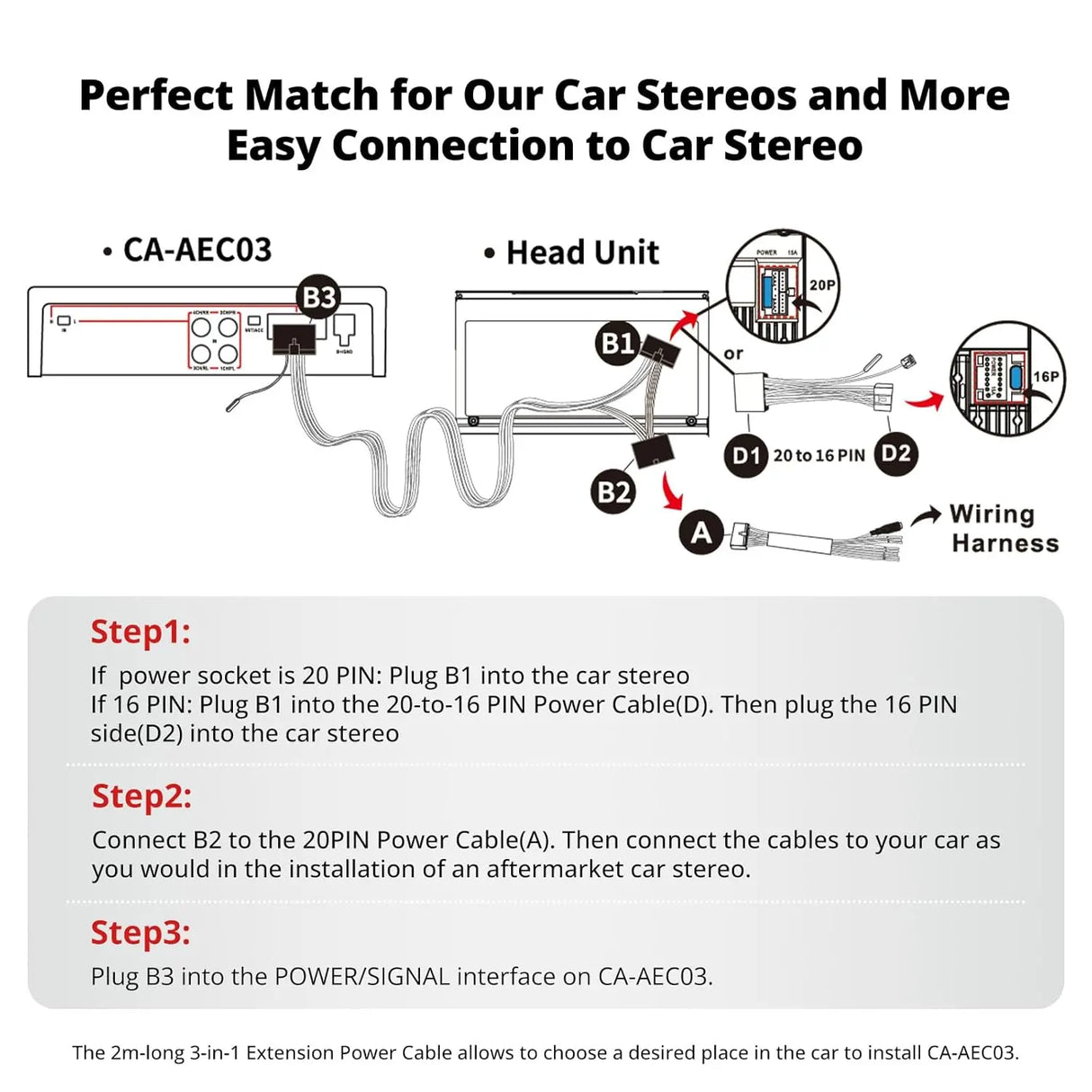 ATOTO CA-AEC03 Class D Compact Digital Car Amplifier, 4 Channel, RMS 4x55W, Dual SPDIF, Full Range, 4–8 Ohms Stable, Compatible with ATOTO A5/A6/F7/S8/X10 Stereos (Not for S8 PN, P5, P8, P9)