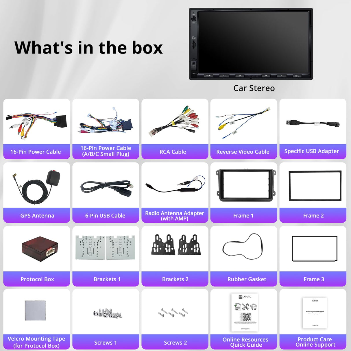 A5L 7" Double Din Car Stereo with Wireless CarPlay & Android Auto Compatible with VW Volkswagen Jetta/Tiguan/Golf/Passat, Wi-Fi/BT Tethering, 24 Band EQ DSP, Bluetooth, Mirror Link, 2G+32G, FM/AUX/TF