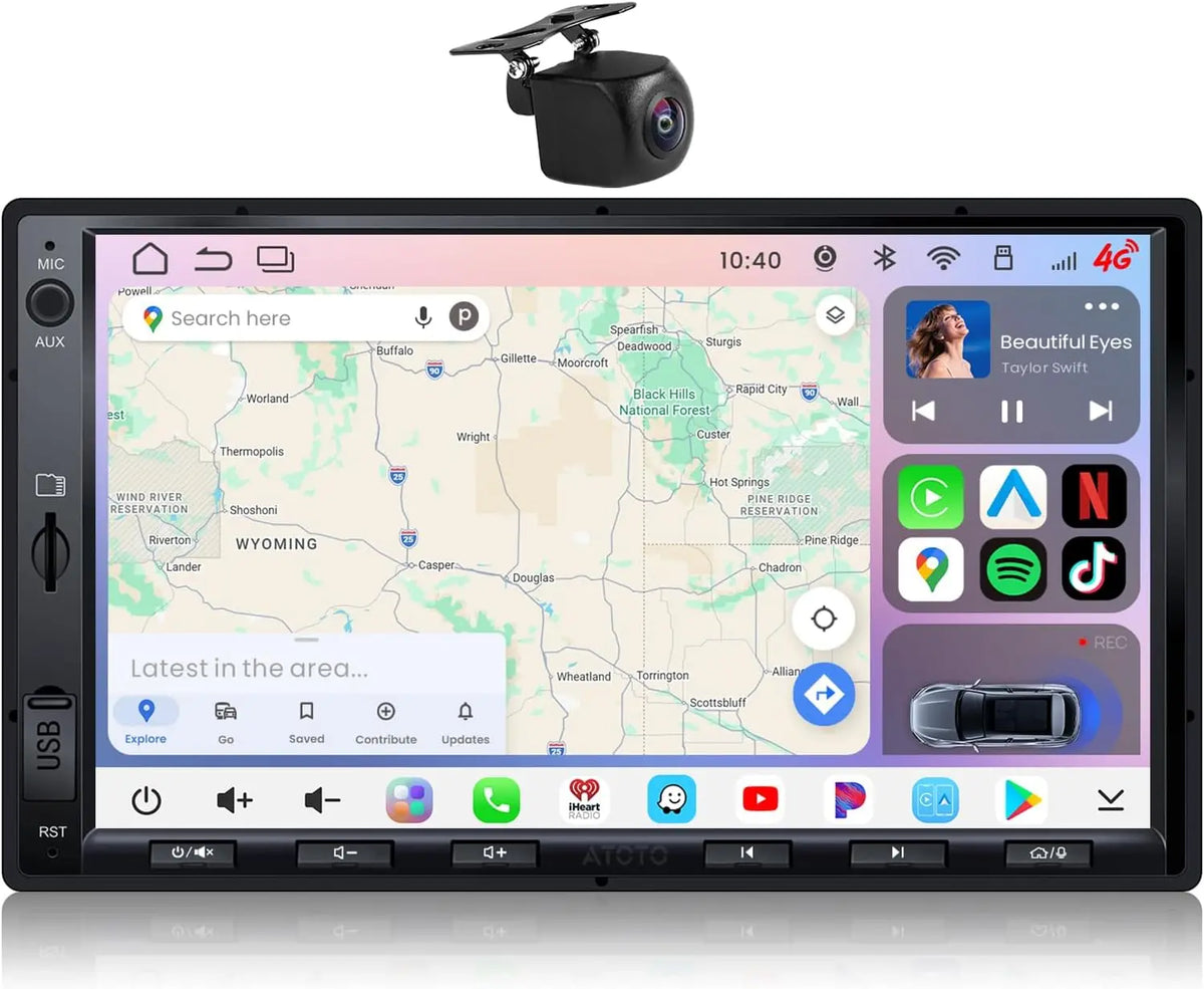ATOTO S8L 7" Autoradio 2 DIN Android, 4G SIM, 4GB+64GB, con Retrocamera