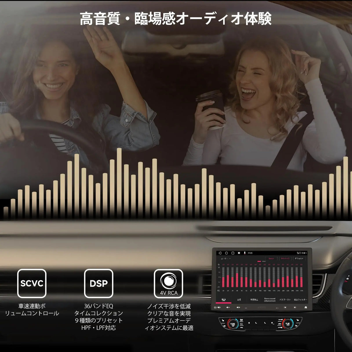 [10インチ] ATOTOZONE S8 最新Androidナビ 2DIN/1DIN フローティングナビ、4G+32G ディスプレイオーディオ、4G LTE、ワイヤレス Carplay &amp; Android Auto、ChatGPT-AI、デュアルBluetooth、S8G1104MS