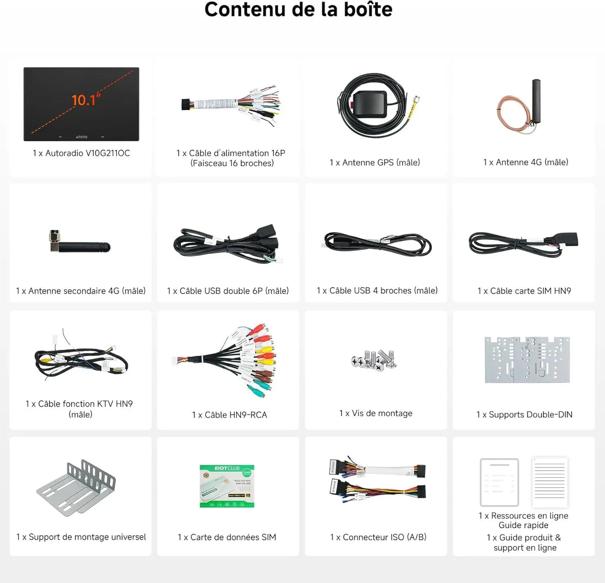 ATOTO V10G2D7OC Autoradio 2 DIN Android 7" QLED, Karaoké embarqué, Enregistrement simultané 4 caméras, Wireless CarPlay & Android Auto, 4G LTE/Wi‑Fi, aptX HD Bluetooth