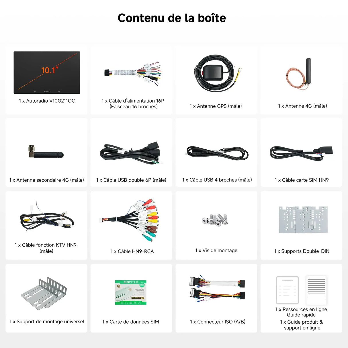 ATOTO V10G2D7OC Autoradio 2 DIN Android 7" QLED, Karaoké embarqué, Enregistrement simultané 4 caméras, Wireless CarPlay & Android Auto, 4G LTE/Wi‑Fi, aptX HD Bluetooth