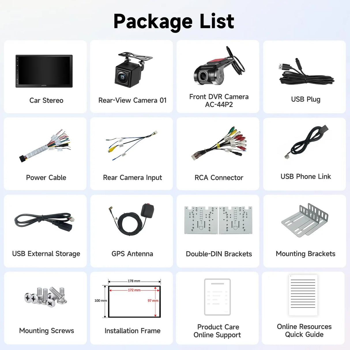 ATOTO A5LG2B7T-S12 7" Android Double Din Car Stereo with Backup Camera & DVR Dashcam, Wireless CarPlay & Android Auto, GPS Navigation, Wi-Fi/BT/USB, 24-Band EQ DSP, LRV, MirrorLink (Refurbished)