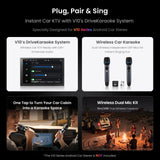 ATOTO AC-MICW2 Wireless Karaoke Microphone Kit – Dual Handheld Rechargeable Mics with Receiver, Low Latency, 49ft Range, 6H Playtime, Compatible with V10 Car Stereo