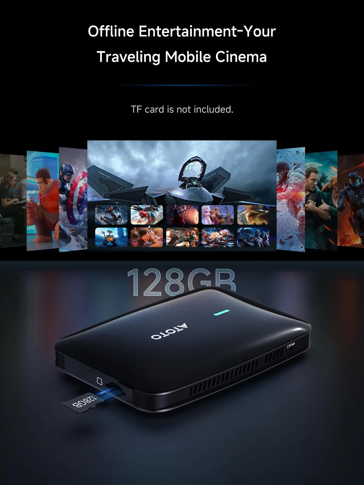 ATOTO CB4B Wireless CarPlay AI Box, Magic CarPlay Adapter with Netflix & YouTube, 4GB+32GB, Plug & Play, Dual Wi-Fi & Bluetooth, for OEM Wired CarPlay Cars