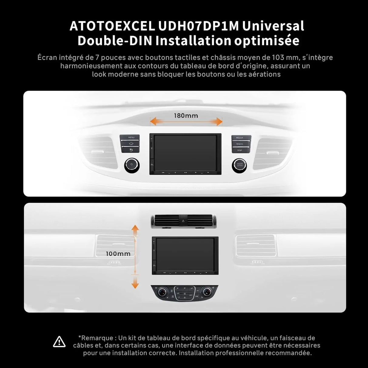 ATOTO V10G2D7OC Autoradio 2 DIN Android 7" QLED, Karaoké embarqué, Enregistrement simultané 4 caméras, Wireless CarPlay & Android Auto, 4G LTE/Wi‑Fi, aptX HD Bluetooth