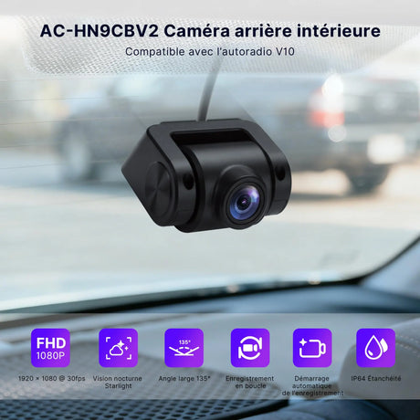 ATOTO AC-HN9CBV2 Caméra Intérieure Frontale, AHD 1080p, Grand Angle 135°, Vision Nocturne Starlight, Enregistrement en Boucle, Mode Parking, Série V10