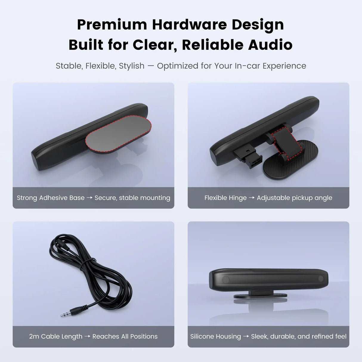 ATOTO AC-MIC20 Car Mic - Noise Cancelling, Clear Voice Commands, Silicone Design, for X10 Series Only