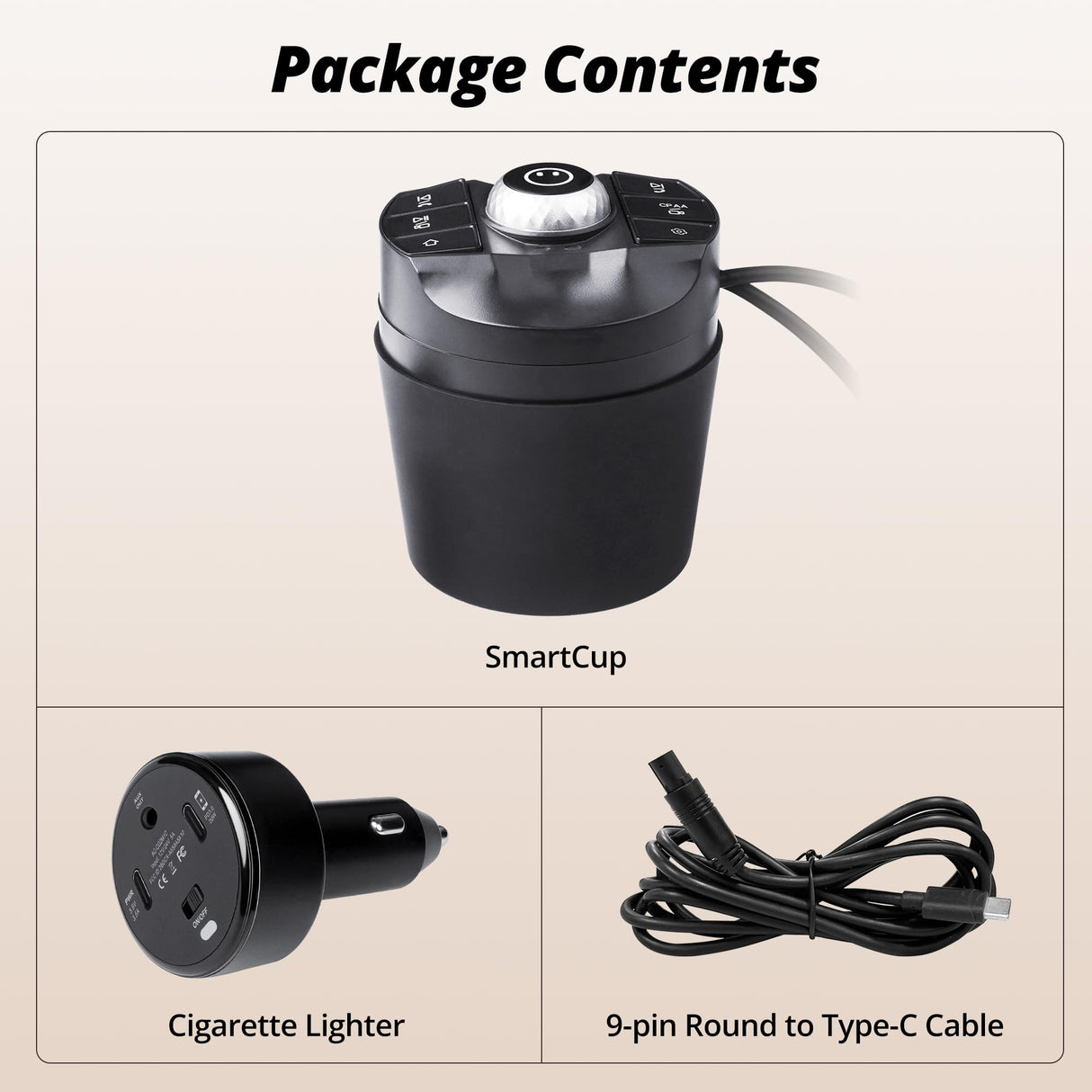 ATOTO P9 Accendisigari per auto, caricabatterie per auto compatibile con 12V/24V, facile installazione per accendisigari