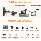 ATOTO P807PR Wireless CarPlay Screen for Car, 7 inch Portable Car Stereo with Android Auto, 1080P Dual Recording Cameras, Remote Control, WDR & Auto Dimmer, Support Up to 128G SD