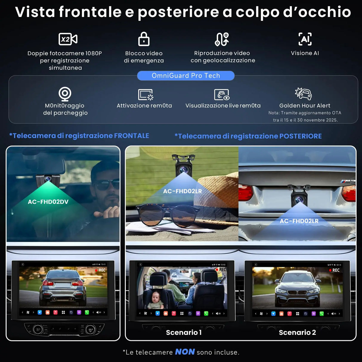 ATOTO X10G225E 12.5" QLED Autoradio Bluetooth 2 Din Android, 8+128 GB, CarPlay senza fili & Android Auto, 4G LTE, Assistente vocale AI, GPS, Doppio microfono, LRV, 36B-EQ, Ingresso HDMI