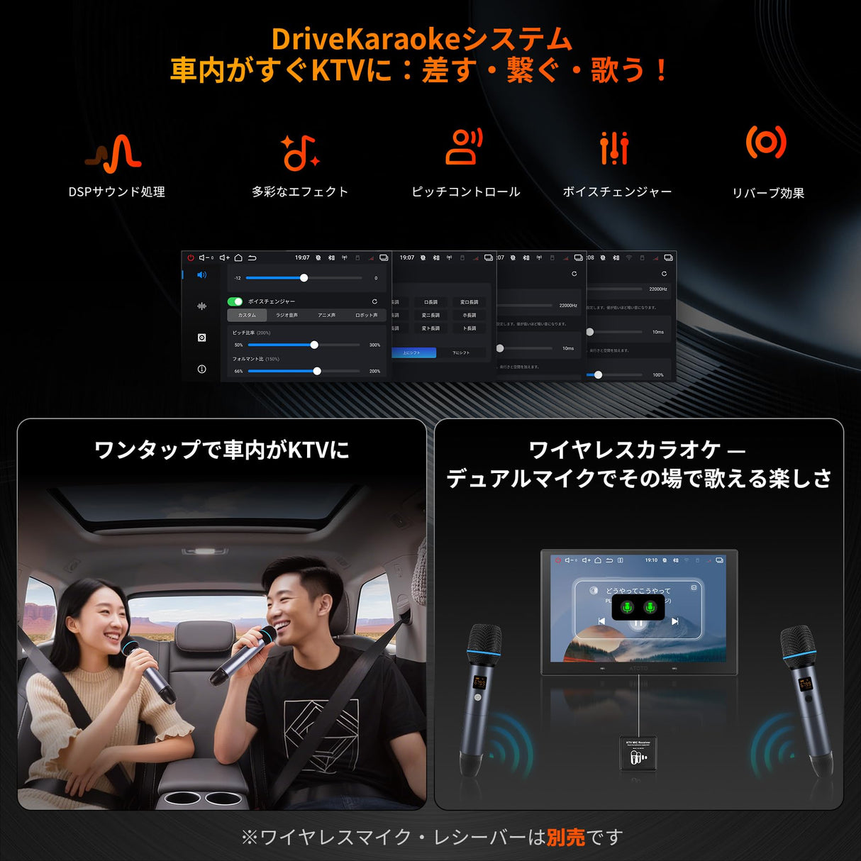 ATOTOEXCEL V10 10インチQLED Android 2DINディスプレイオーディオ、6GB+128GB、4G LTE、Bluetooth 5.4/Wi-Fi対応、ワイヤレスCarPlay&Android Auto