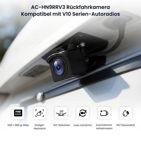 ATOTO AC-HN9RRV3 Rückfahrkamera AHD 1080p, 134° Weitwinkel, Starlight-Nachtsicht, IP67, G-Sensor, Parkmodus, Loopaufnahme, V10 Serie