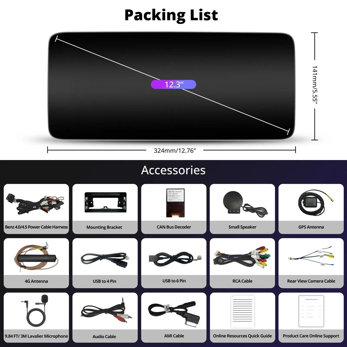 ATOTO S8MBGA412C8PN 12,3 インチ オートラジオ Bluetooth、メルセデスベンツ A W176 / GLA X156 NTG4.5/4.7 2013-2015 と互換性あり、CarPlay、Android Auto、Navigatore GPS、AI、4G LTE、Mantiene Tutte le Funzionalità Originali