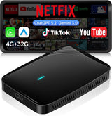 ATOTO CB4B Adaptateur CarPlay sans Fil – Double WiFi, Double Bluetooth, Carte TF 128Go, 4Go+32Go, AI Box Android avec DriveChat, Netflix/YouTube, Noir