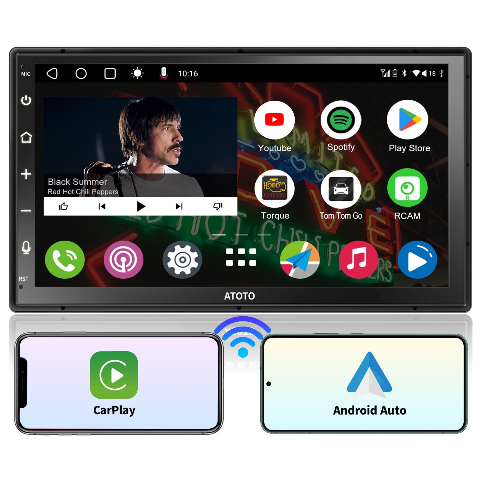 9inch] ATOTO A6 PF A6G209PF Double-DIN Android Car Stereo, Wireless C