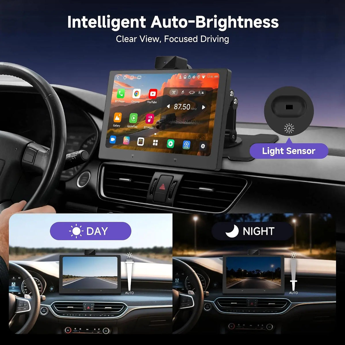 ATOTO P609L1N 9.19" Portable Car Stereo Dashboard Screen, Wireless Apple CarPlay & Android Auto, GPS Navigation, Mirror Link, Bluetooth Car Audio Receiver