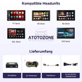 ATOTO CA-AEC122DL Kompakter 4-Kanal Auto-Verstärker, RMS 4x60W, Klasse D TI TPA3221, 2m Stromkabel, Anpassbarer EQ, Kompatibel mit ATOTO Autoradios