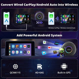 ATOTOZONE CB6 CarPlay AI ボックス CarPlay Cablato に適合、ワイヤレス/Android Auto、ドングル Vocale AI インテリジェント con GPS トラッキング、Bluetooth、4GB + 64GB、互換性のある Molte APP