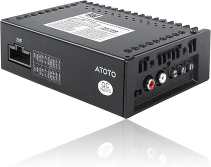 ATOTO CA-AEC122DL Compact Car Amplifier, 4-Channel RMS 4x60W, Class D TI TPA3221 with 6.5ft/2m Power Cable, Customizable EQ – Compatible with Select ATOTO Car Stereos