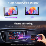 ATOTO A5LG2A7T 7" Android Double DIN Car Stereo, Wireless CarPlay&Android Auto, Wi-Fi/BT/USB Tethering, Bluetooth, 24B-EQ DSP, SCVC, GPS Tracking, MirrorLink, FM/AM/TF, 2G+32G