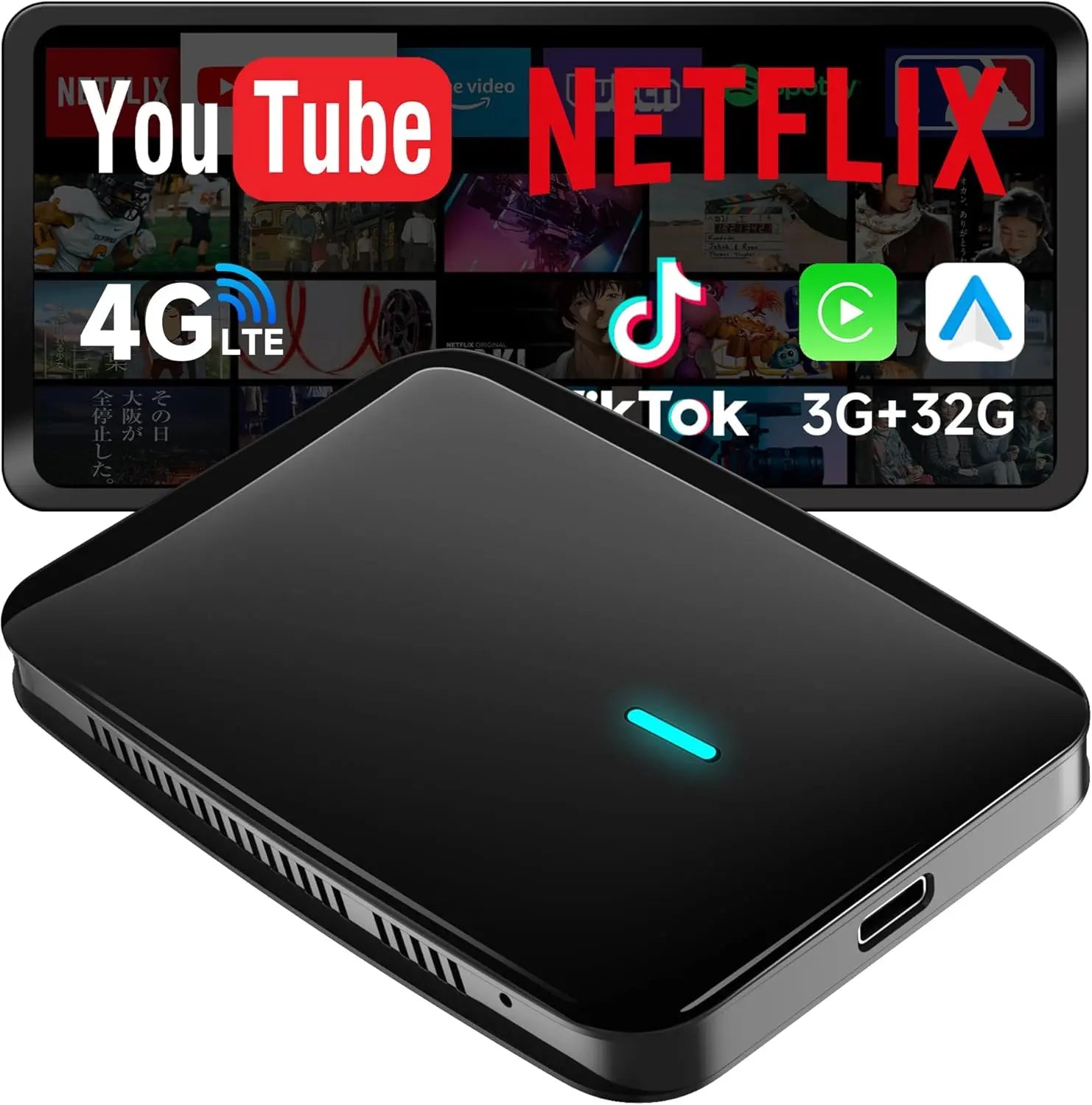 CarPlay AIボックス Netflix TFカード対応 ワイヤレス CarPlay AIボックス、Netflix/YouTube/TFカード対応 ワイヤレスCarPlay
