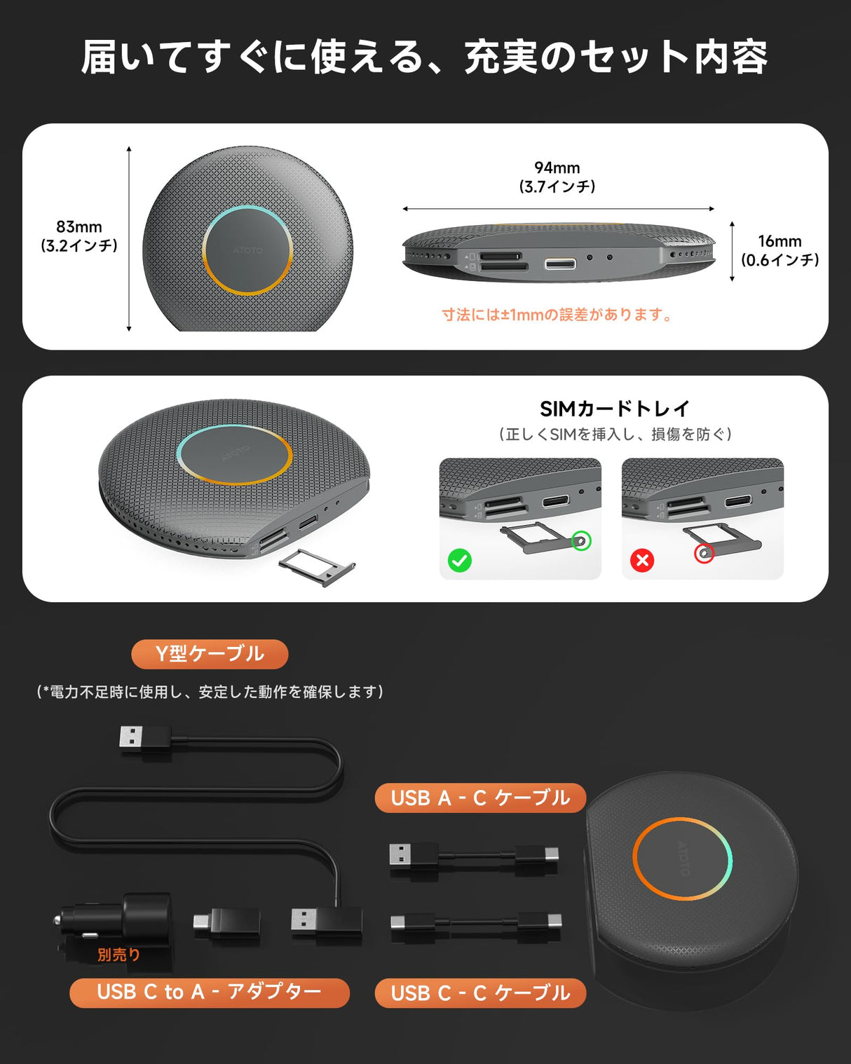 ATOTO CarWave CB6 ワイヤレスアダプター 2025年アップグレード版 AIボックス、ワイヤレスCarPlay & Android Auto、8G+128G、4G LTE、WiFi、ネットフリックス、YouTube、ChatGPT、2 BT、灰色