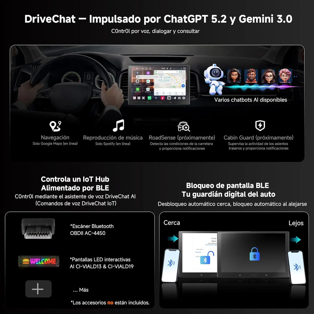 ATOTO V10G211OC 10 Pulgadas Android Radio Coche 2DIN, 6GB+128GB, Bluetooth 5.4/Wi-Fi, CarPlay y Android Auto inalámbricos