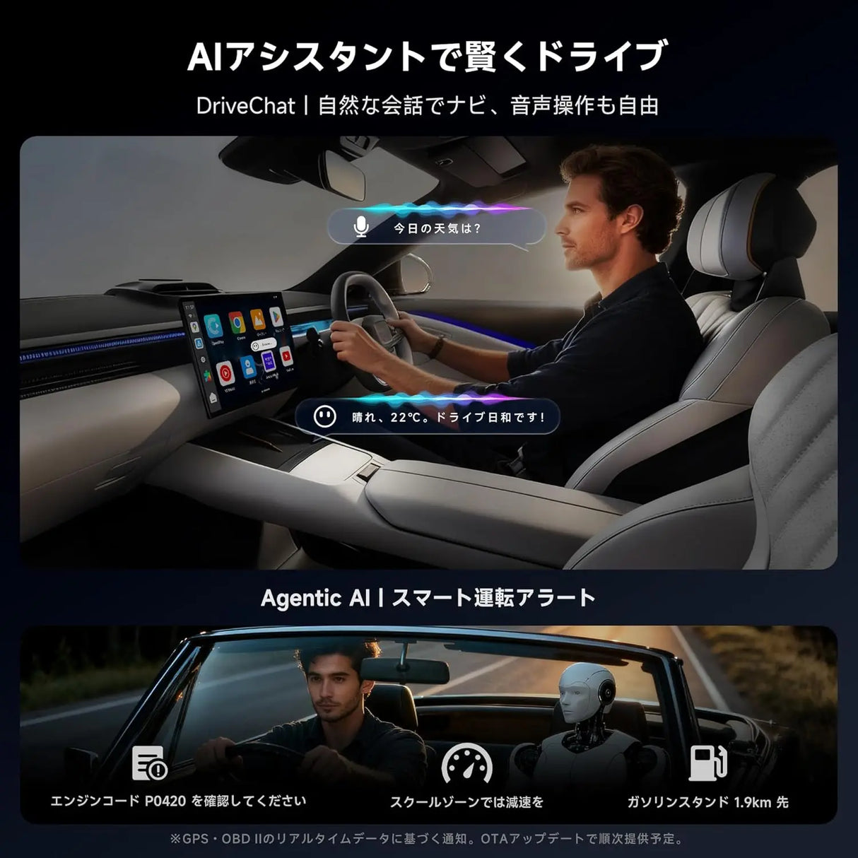 ATOTO CB7S ワイヤレスCarPlay HDMI出力対応 Androidアダプター 4G LTE
