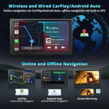 ATOTO P9 GPS per Auto con Telecamera Retromarcia 1080P, Autoradio Portatile 7" Schermo, CarPlay Wireless, Android Auto Wireless, Tracciamento GPS, 4G LTE, 4G+32G