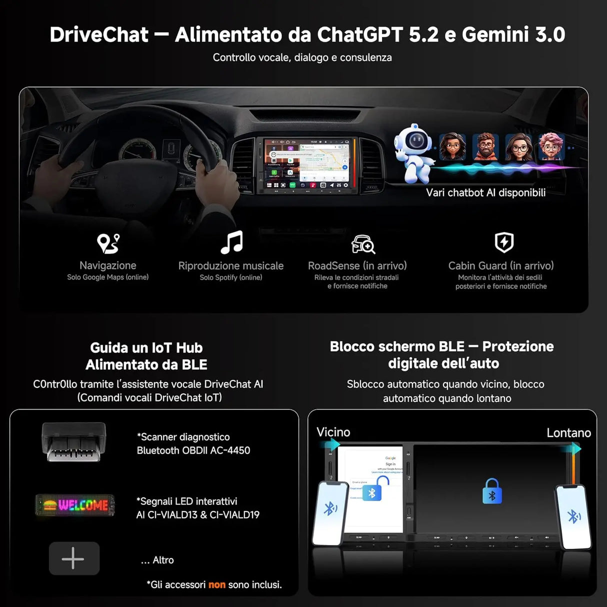 ATOTO V10G2D7OC Autoradio 2 DIN Android 7" QLED, Karaoke in Auto, Registrazione 4 Telecamere Simultanee, aptX HD Bluetooth, 4G SIM/Wi-Fi/USB, DSP Audio 7.1.2, IA Agentica