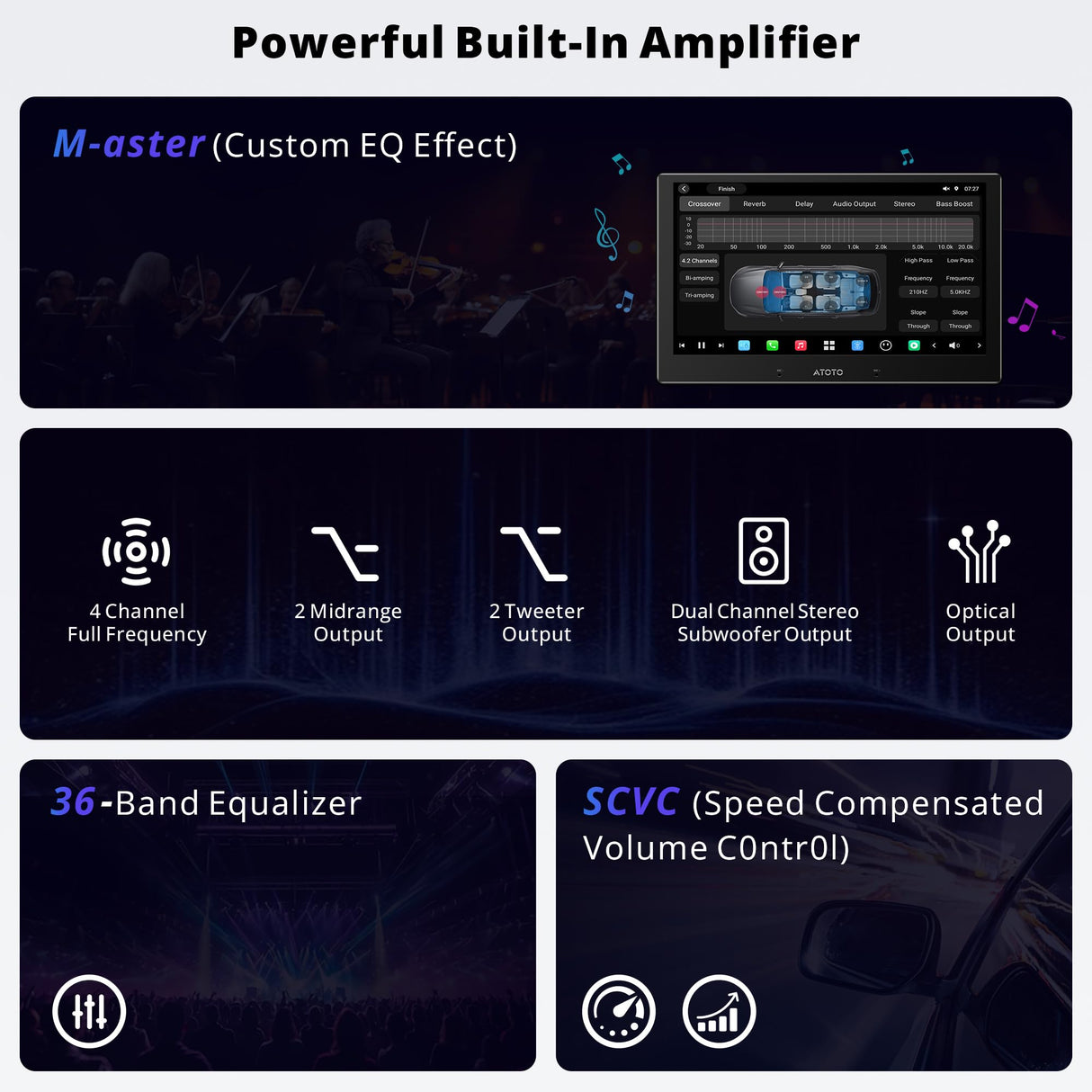 ATOTOZONE 10" QLED AI Android Autoradio 1 DIN, Floating Screen Auto, 8G+128G In-Dash Navigation, 4G LTE, Kabelloses CarPlay &amp; Android Auto, Dual-Phone &amp; 2 Bluetooth, SCVC, GPS-Tracking, X10G110E