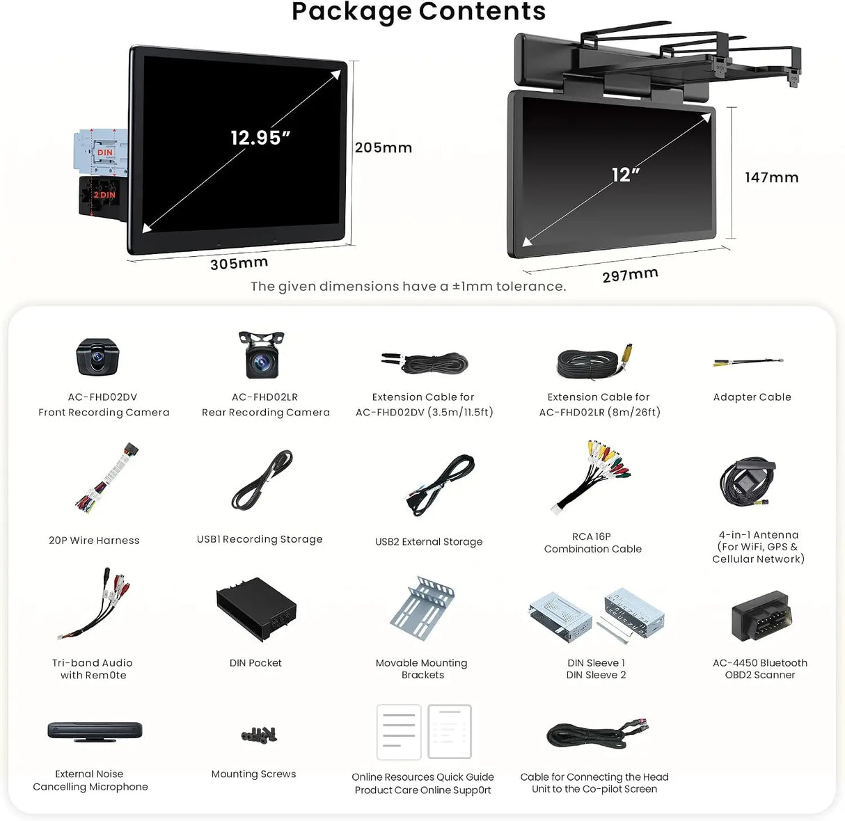 ATOTO X10G129ESM-R3S 12.95" AI ScenePilot Android Car Stereo with Second Touchscreen & Dash Cam