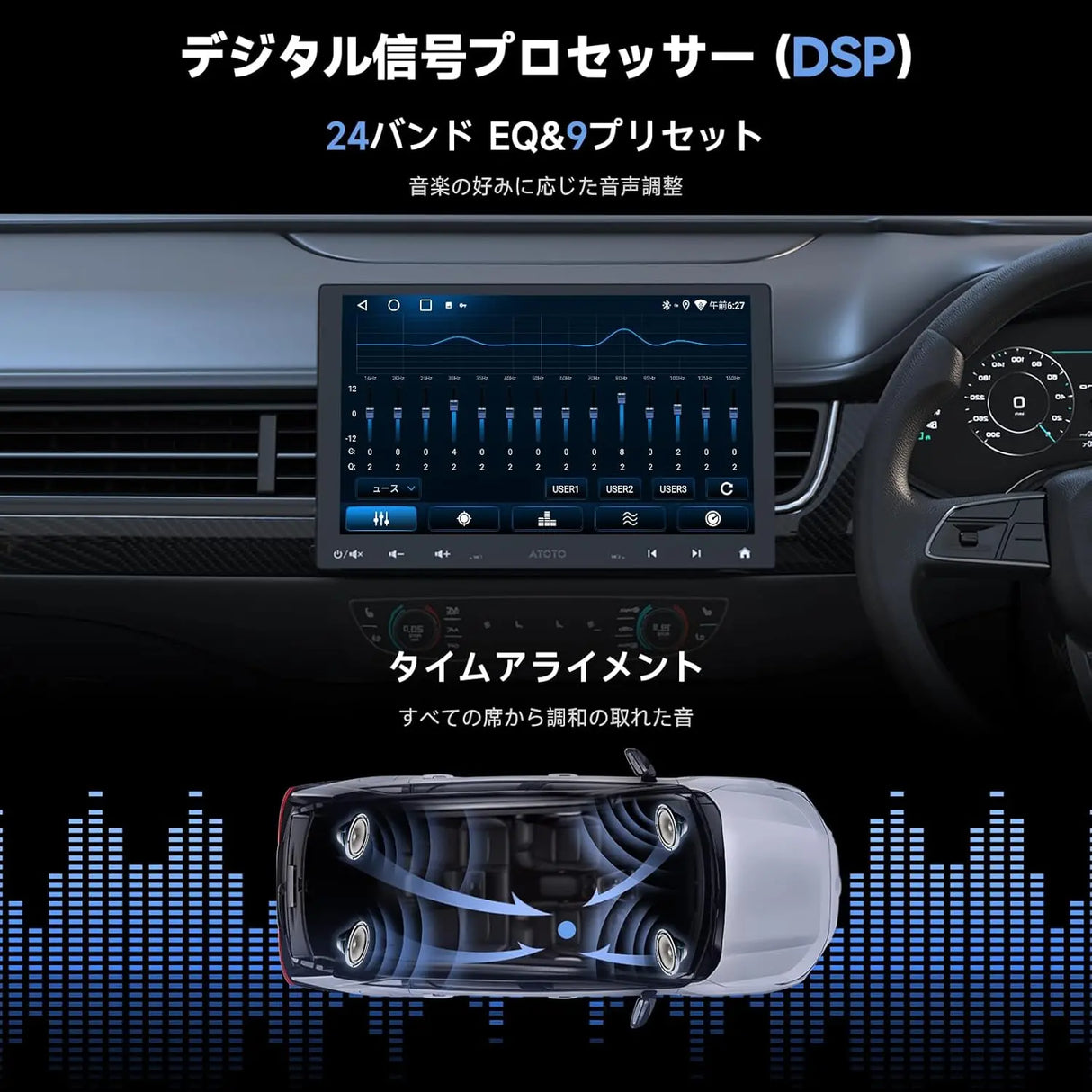 ATOTO A5L 10インチ 1Din/2Din ディスプレイオーディオ バックカメラ