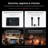 ATOTO AC-MICW2 Kit microphone sans fil – Deux micros karaoké rechargeables avec récepteur, faible latence, portée 15 m, autonomie 6h, compatible avec autoradios série V10