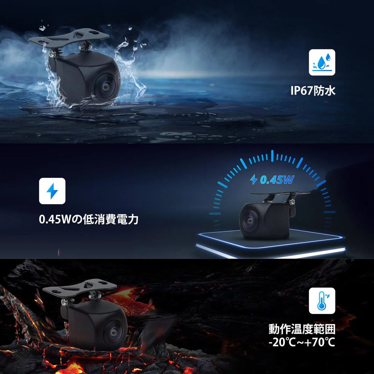 ATOTO AC-RCR04W 1080Pカメラ｜145°広角・HDR・IP67防水