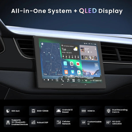 ATOTO X10G211E 10" Double Din Car Stereo, 8+128G, 4G LTE, Wireless CarPlay & Android Auto, Dual Microphone, Camera Input, AI Voice Assistant, GPS Tracking, Dual Bluetooth, 36B-EQ, HDMI Input