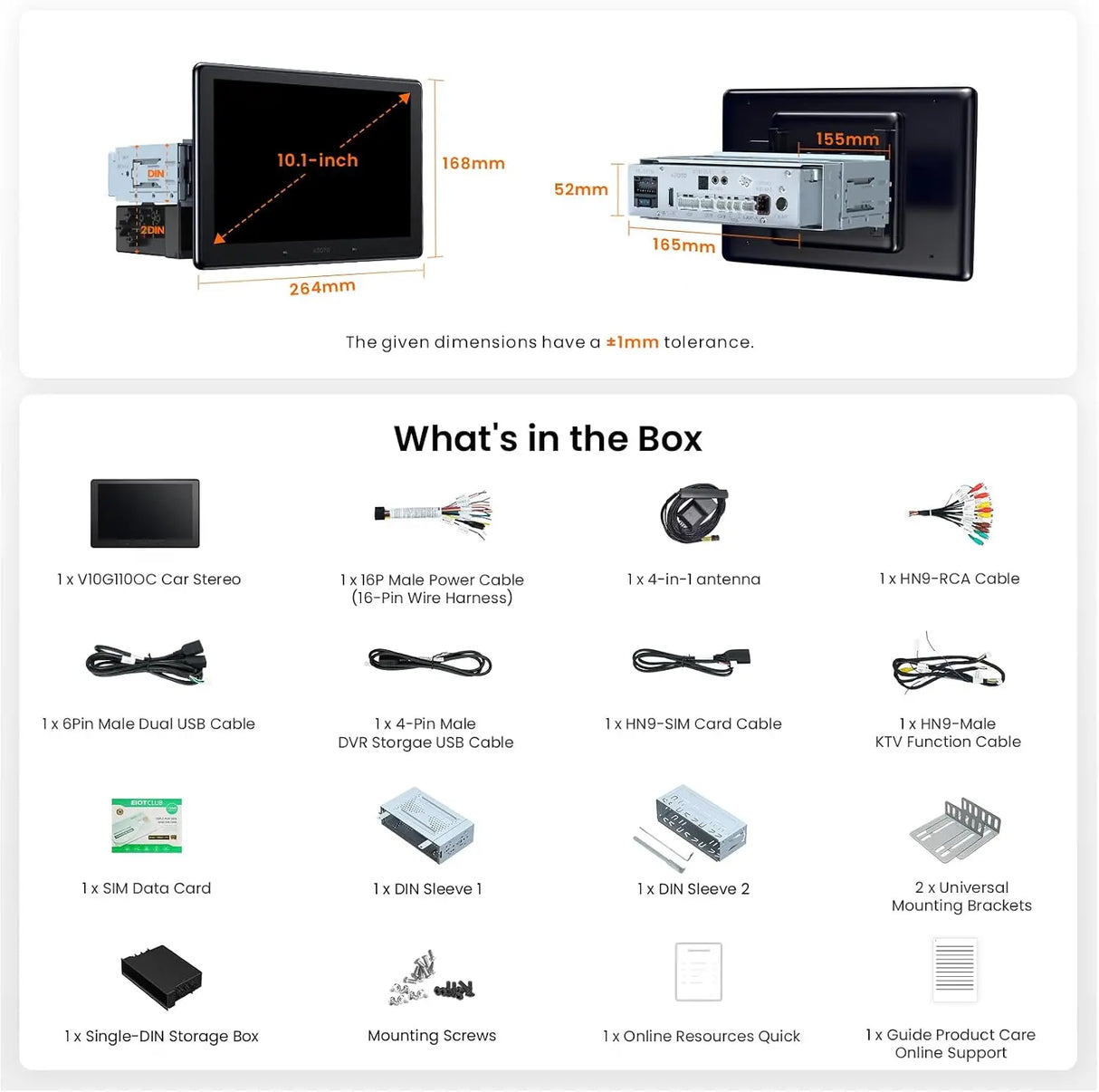 ATOTO V10 10.1" Android Single Din&Double Din Car Stereo, 6+128GB, 4G LTE