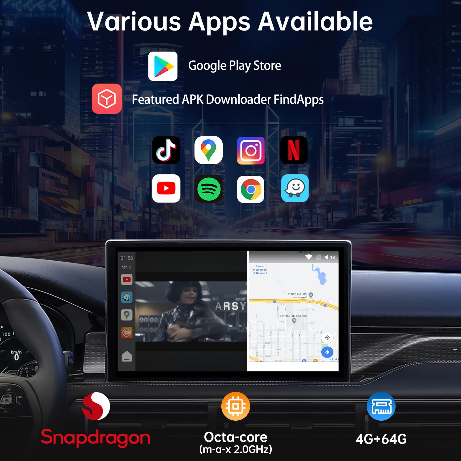ATOTO CB6 Wireless CarPlay Adapter, OBD2, 4G LTE, 4+64GB