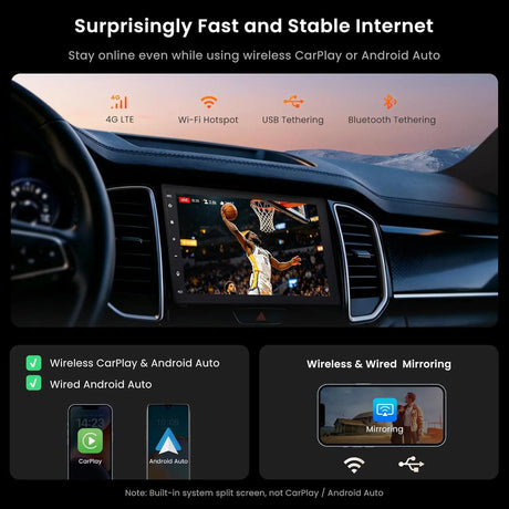 ATOTO S8G2B74MS 7" Android Double Din Car Stereo with Backup Camera, 8-Core, QLED Touchscreen, 4G LTE, Wi-Fi/BT/USB, AI, Wireless CarPlay & Android Auto, DSP/SCVC, 4G+32G