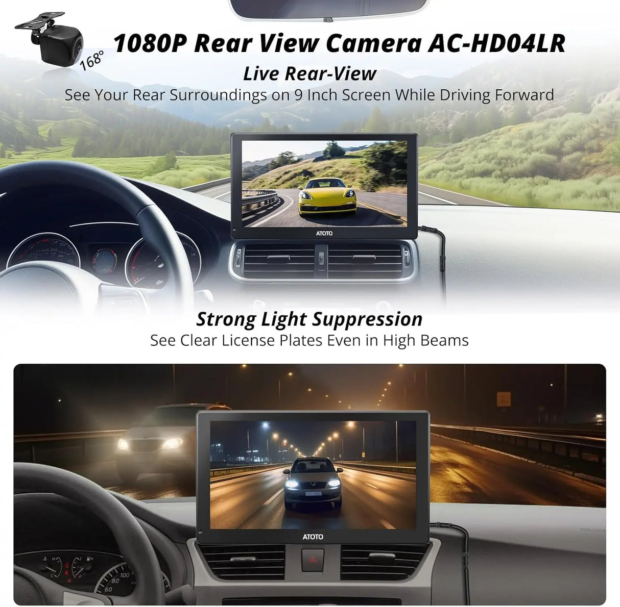 ATOTO P5 9" GPS Per Auto – Telecamera Posteriore 1080P, QLED Touchscreen 1028x720, CarPlay Senza Fili, Android Auto Senza Fili, Mirror Link, FM, AUX, Autoradio Portatile