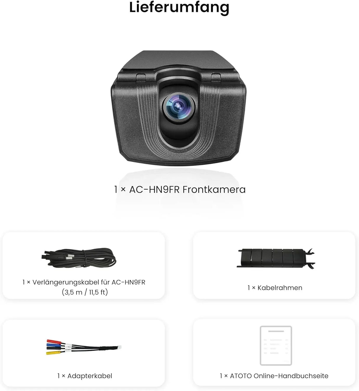 ATOTO AC-HN9FR Front Dashcam AHD 1080p, 30fps, Starlight Nachtsicht, WDR, 136° Weitwinkel, G-Sensor, Parkmodus, Schleifenaufnahme, GPS-Track Wiedergabe, V10-Serie