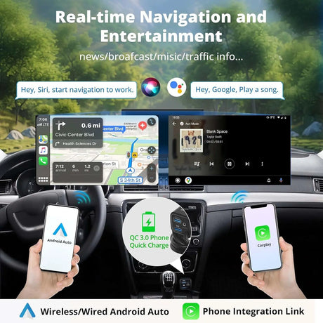 ATOTO P8 Portable Car Stereo, Wireless CarPlay & Wireless Android Auto, 7inch QLED Glare-Suppressing Touchscreen, WDR&Auto Dimmer, Bluetooth, Remote Control, AUX/FM Output, P807SD-RM