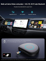 ATOTO CB6 Android Auto Wireless Adapter – CarPlay IA Box, 8GB+128GB Auto-Streaming-Box mit 4G, Dual Bluetooth, USB, integriertem GPS, KI-Assistent, microSD-Erweiterung, OTA