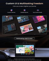 ATOTO P10 9” Portable Carplay Screen, AI Agent Android Car Stereo, with Front/Back/Cabin DVR Cam & OBD, AI Vision, Re-Mote Live View, Gloden Hour Alert, 4G LTE, 8G+128G, Wireless CarPlay & AA