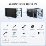 ATOTOZONE X10G2A7E Pulsante Android Da 7 Pollici Con Navigazione Integrata,8+128G Stereo Auto Double DIN, ChatGPT AI, 4G LTE, CarPlay & Android Auto Senza Fili, Doppio Telefono & Bluetooth