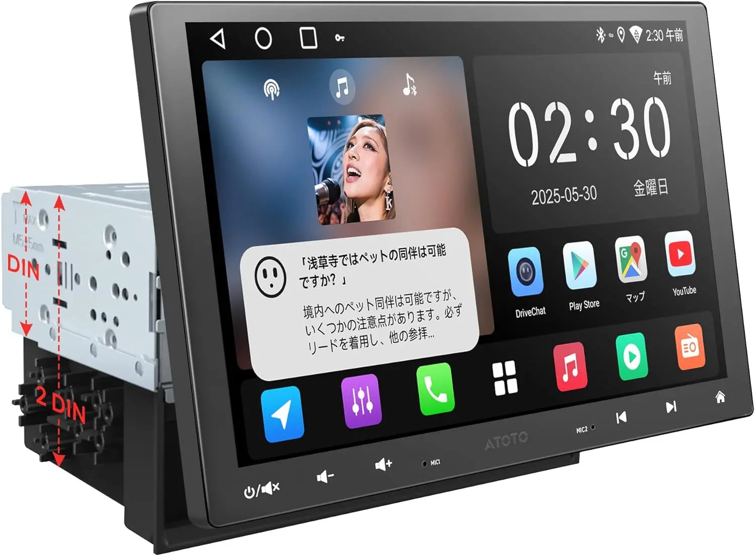 ATOTOLIFE A5 10.1インチAndroid 2DINディスプレイオーディオ A5L