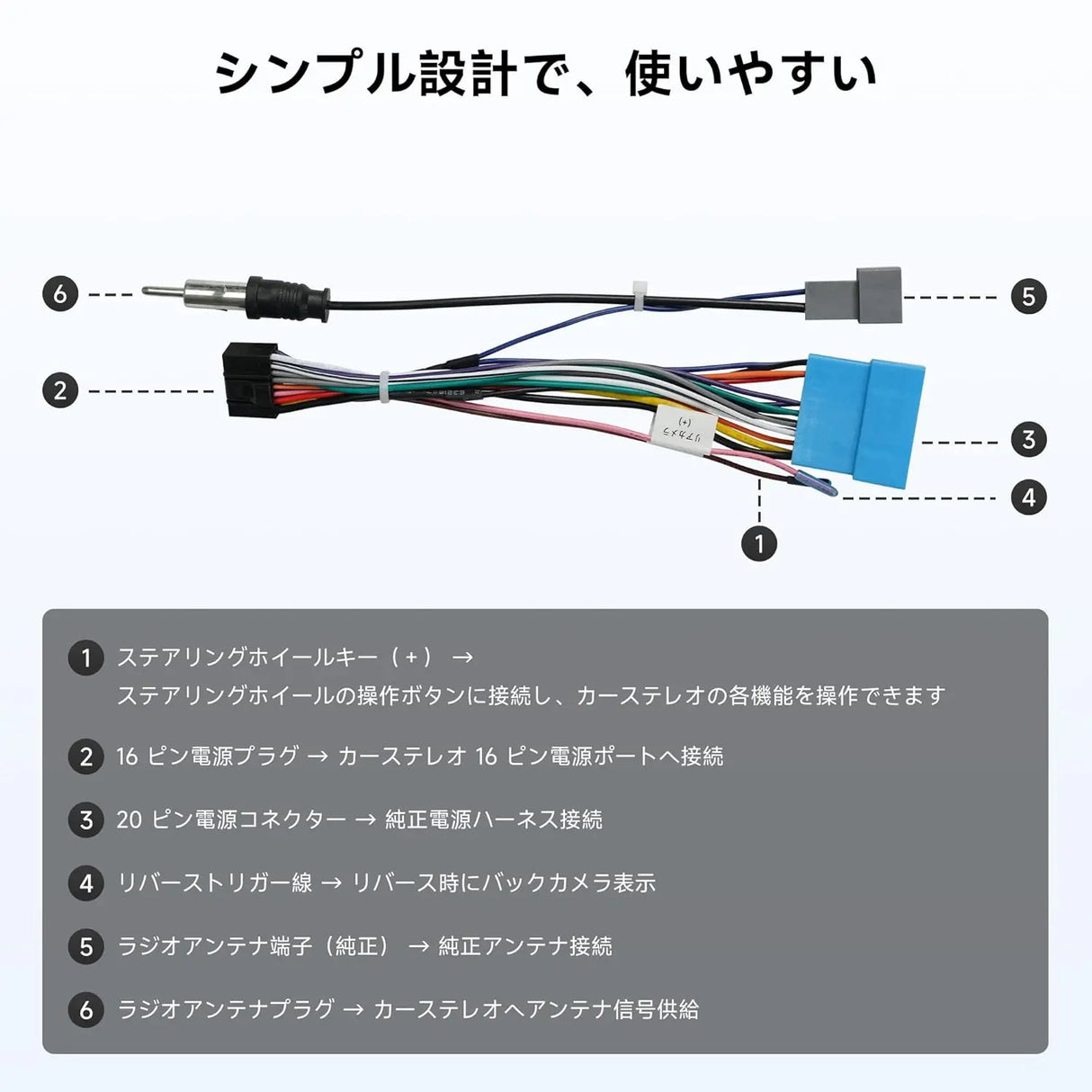 ATOTO AC-ISK200 16ピンワイヤーハーネス スズキの特定モデル向け、プラグアンドプレイ、ATOTO A5、A6 PF/PP/PL、S8 Lite/MS/UNヘッドユニットのみ対応