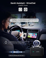 ATOTO CB4B Upgraded Wireless CarPlay Adapter & Android AI Box with OBD2 Scanner, Plug & Play Car Smart Box, AI DriveChat, Dual WiFi, OTA, 4G+32G